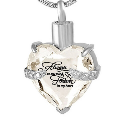 Vienmēr prātā uz visiem laikiem manā sirdī Kremācijas urnas kaklarota pelniem urnas rotaslietas piemiņas kulons ar pildījuma komplektu