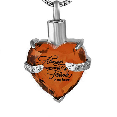 Vienmēr prātā uz visiem laikiem manā sirdī Kremācijas urnas kaklarota pelniem urnas rotaslietas piemiņas kulons ar pildījuma komplektu