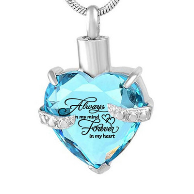 Vienmēr prātā uz visiem laikiem manā sirdī Kremācijas urnas kaklarota pelniem urnas rotaslietas piemiņas kulons ar pildījuma komplektu