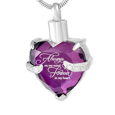 Vienmēr prātā uz visiem laikiem manā sirdī Kremācijas urnas kaklarota pelniem urnas rotaslietas piemiņas kulons ar pildījuma komplektu