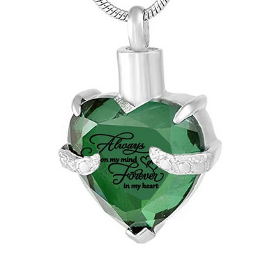 Vienmēr prātā uz visiem laikiem manā sirdī Kremācijas urnas kaklarota pelniem urnas rotaslietas piemiņas kulons ar pildījuma komplektu