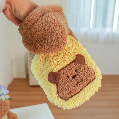 Pocket Bear Fleece Dog Hoodie για μικρά κουτάβια ζώα Φθινόπωρο Χειμώνας Φτηνά ρούχα για κατοικίδια Ρούχα με δύο πόδια Μπουφάν για γάτα Yorkie