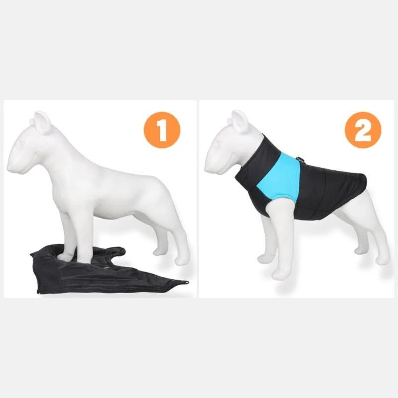 Dog Winter Warm Puppy for Dog Coat Costume Color Blocking Design-