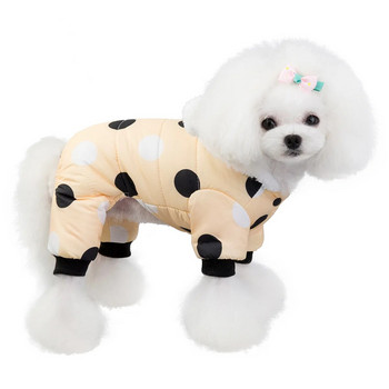 Ρούχα για μικρά σκυλιά Χειμερινά ζεστά παλτά για κουτάβια για σκύλους Αδιάβροχη κουκούλα μπουφάν για σκύλους Ολόσωμες φόρμες Chihuahua Yorkie