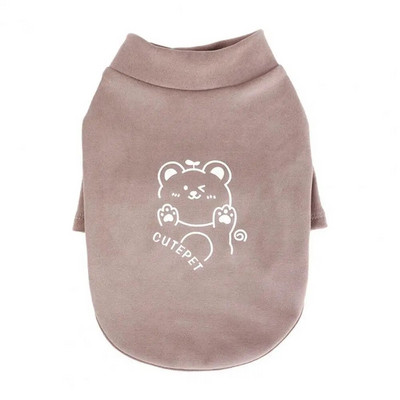 Ρούχα για κατοικίδια Bear Print Αγγλικά γράμματα Άνετα χειμερινά ρούχα για σκύλους Πουκάμισο με δύο πόδια Αξεσουάρ για κατοικίδια