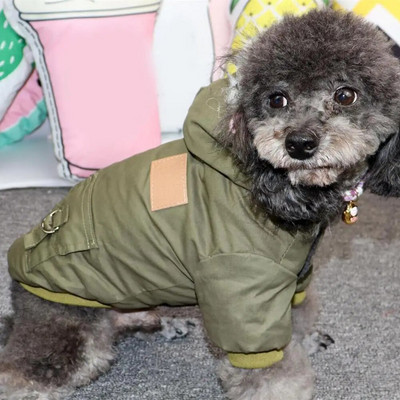 Pet Cotton Coat Thicken Comfortable Warm Hooded Design Winter Coat With Button Closure Pet Supplies Windproof Overalls Poodle