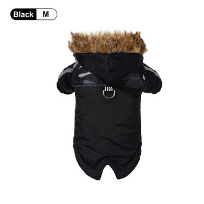 Suņu silta jaka Mājdzīvnieku apģērbi Ziemas silti, ūdensizturīgi kapuci jaka, biezināta plīša kokvilnas apģērbi, siksnas, mājdzīvnieku apģērbi