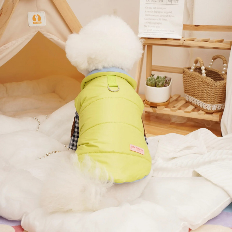 Kaķu suņu drēbes Tedijs Bišons Ziemas korejiešu sabiezinātas kokvilnas kucēnu apģērbs Mājdzīvnieka mētelis