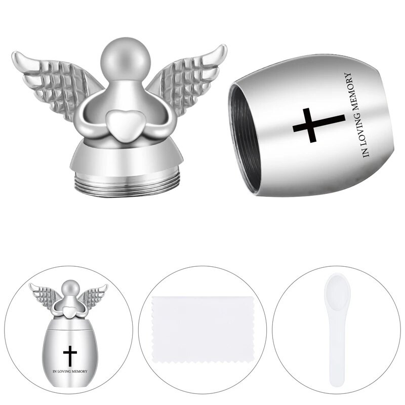 Urne za uspomenu na kremaciju za ljudski pepeo, amajlije s anđeoskim krilima Memorijalne urne za uspomenu, mini urne za kremiranje za pse, mačke, ljudski držač