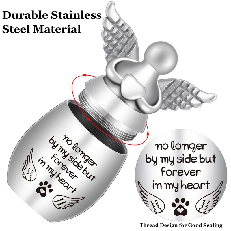 Urne za uspomenu na kremaciju za ljudski pepeo, amajlije s anđeoskim krilima Memorijalne urne za uspomenu, mini urne za kremiranje za pse, mačke, ljudski držač