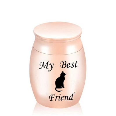 Bright Aluminum Alloy Pet Cat Cremation Urns Waterproof Animal Ashes Memory Pet Urn Human Keepsake-My Dear Cat My Best Friend