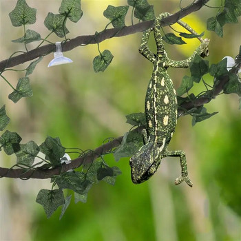 Jungle Vines Τεχνητό Ivy Leaf Διακόσμηση ενδιαιτημάτων για κατοικίδια με κορόιδα και Ivy Leaf για Lizard Frogs Snakes και αξεσουάρ Terrarium