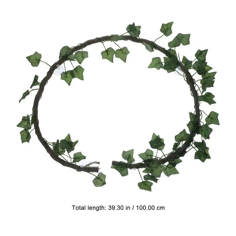 Jungle Vines Τεχνητό Ivy Leaf Διακόσμηση ενδιαιτημάτων για κατοικίδια με κορόιδα και Ivy Leaf για Lizard Frogs Snakes και αξεσουάρ Terrarium