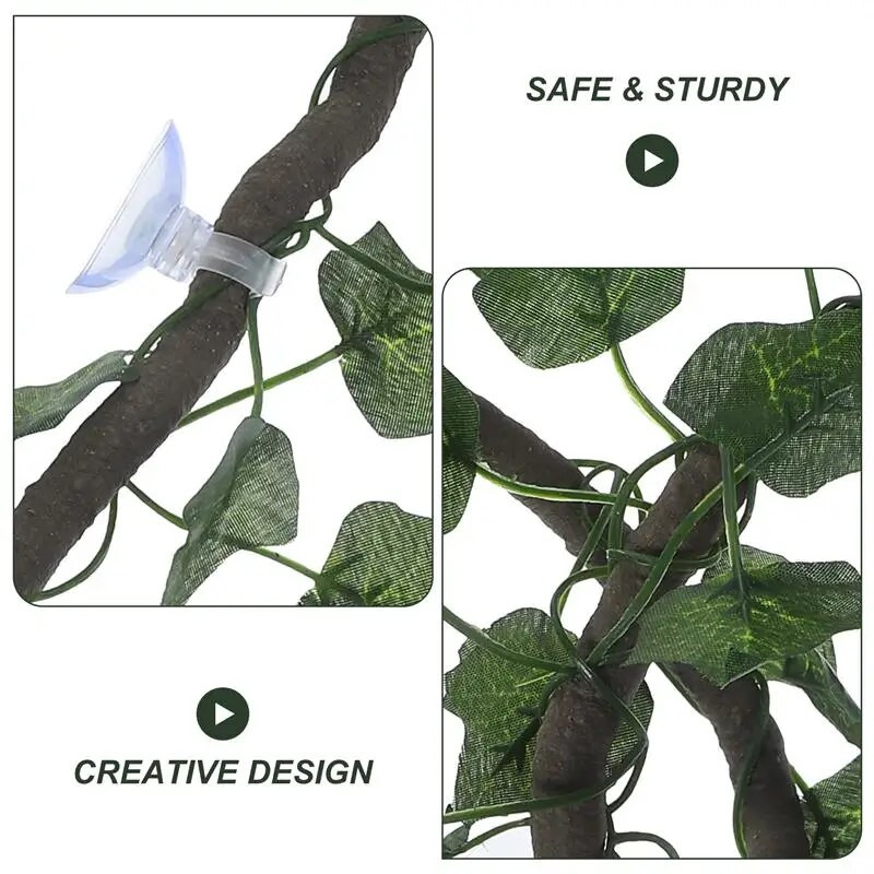 Jungle Vines Τεχνητό Ivy Leaf Διακόσμηση ενδιαιτημάτων για κατοικίδια με κορόιδα και Ivy Leaf για Lizard Frogs Snakes και αξεσουάρ Terrarium