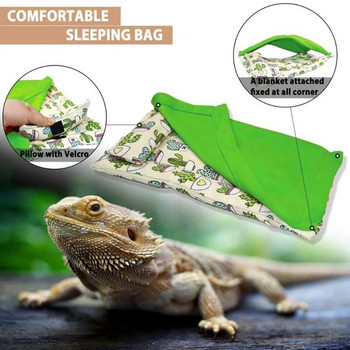 Bearded Dragon κρεβάτι με μαξιλάρι και κουβέρτα Άνετο ζεστό κρεβάτι ύπνου με βελούδινο κάλυμμα για Leopard Gecko Lizard