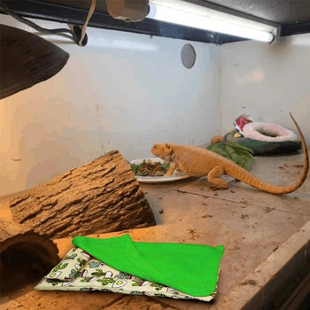 Bearded Dragon κρεβάτι με μαξιλάρι και κουβέρτα Άνετο ζεστό κρεβάτι ύπνου με βελούδινο κάλυμμα για Leopard Gecko Lizard