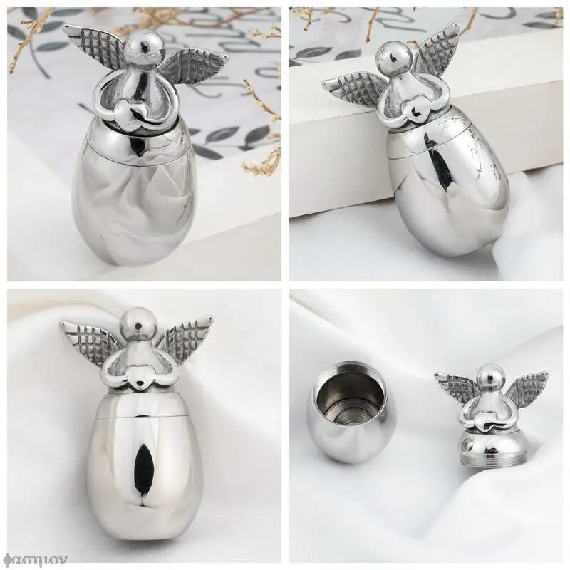 Urne de incinerare din oțel inoxidabil, din oțel inoxidabil, pentru cenușa de animale de companie, poate fi gravată Suport pentru cenușă memorială