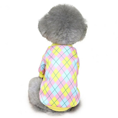 Φούτερ για κατοικίδια με στρογγυλή λαιμόκοψη Κλασικό καρό ζεστό πουλόβερ Ρούχα για σκύλους Streetwear εμπριμέ πουλόβερ Σκύλος με δύο πόδια Ρούχα κουτάβι