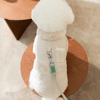 Едноцветни дрехи за кучета Двулицево обикновено памучно яке Зимно плюшено топло облекло от пухено яке с мечка Палто за кученце