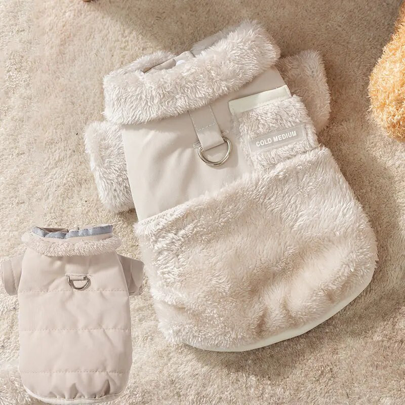 Vienkrāsains suņu apģērbs Divpusējs vienkārša kokvilnas jaka ziemas rotaļu silts apģērbs nekā lāča dūnu jaka kucēnu mētelis