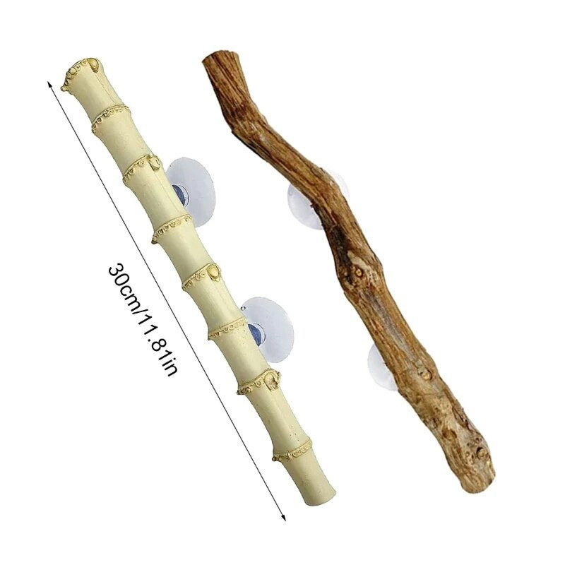 Kutna grana vinove loze s vakuumskim čašicama Riba za akvarij Uređeni ukras za bradatog zmaja Gekona