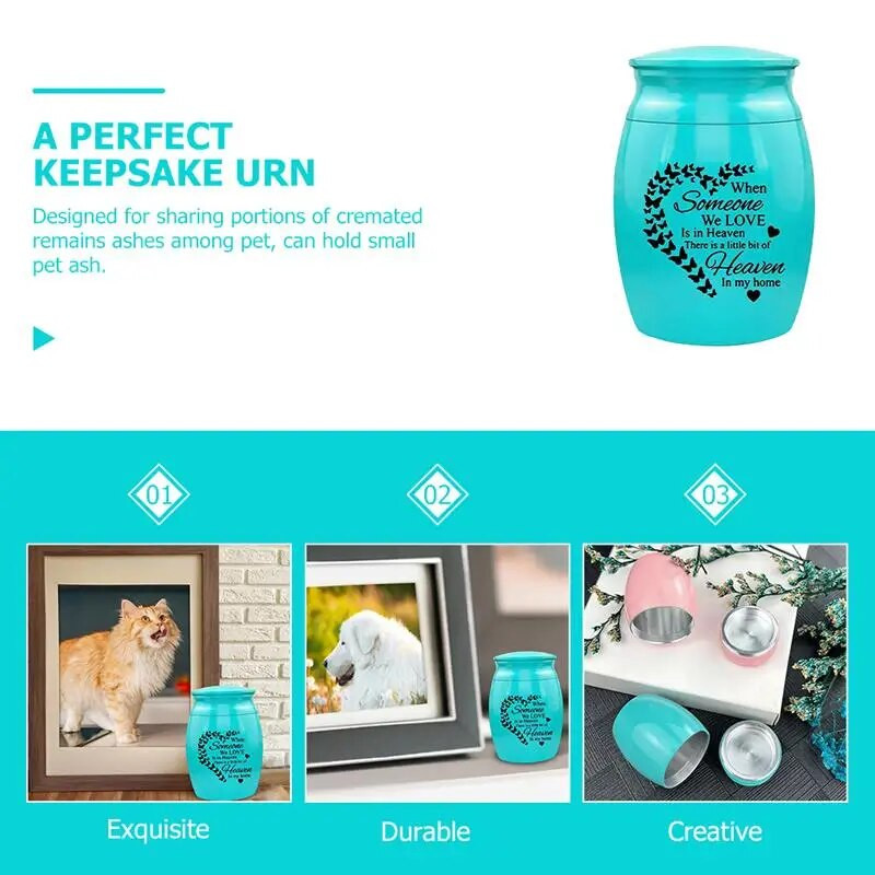 Κουμπί από ανοξείδωτο χάλυβα Σφραγισμένο δοχείο αποθήκευσης στάχτης Αναμνηστικό δοχείο για στάχτη Τοποθέτηση στάχτης κατοικίδιων ζώων, Κουτί Comfort Box Funeral Life Box Urn