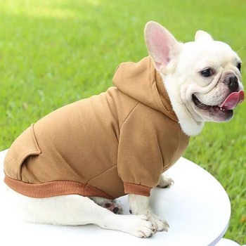 Περιστασιακά ρούχα για κατοικίδια Σκυλιά με κουκούλες μπουλντόγκ Κοστούμια μπουλντόγκ Σχέδιο τσέπης Ζεστό πουλόβερ για σκύλους για μικρά σκυλιά Ρούχα για γάτες