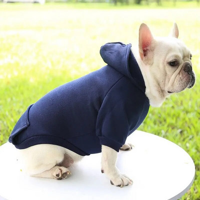 Haine casual pentru animale de companie Hanorace pentru câini Costum de buldog Design de buzunar Cățel cald Pug Pulover pentru câini Pulover pentru câini de talie mică Îmbrăcăminte pentru pisici