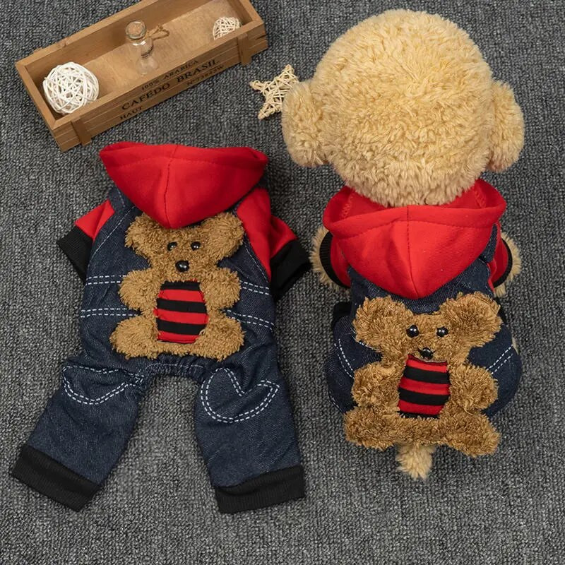 Flīsa kombinezons suņiem Suņu kapuces Biezs džemperis četrām kājām Mētelis kucēnu jaka Čivavas Labradora suns Apģērbi Ziemai