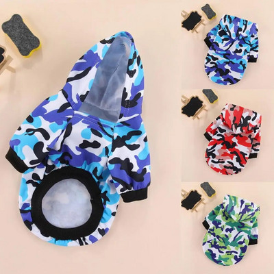 Dog Hoodies Spring Autumn Coat Keep Warm Casual Wear Pet Two-legged Clothes Camouflage Jacket Puppy Costume