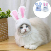 Jauks mājdzīvnieks suns kaķis cepures kostīms silts truša cepure kaķis zaķis galvassega suns pārveidota cepure zaķa ausis mājdzīvnieku galvassega kaķu aksesuāri jauni