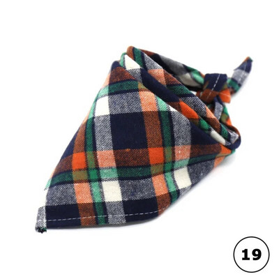 Plaids Kaķis Suns Bandana Mājas kucēns Mīkstas Kokvilnas Bandanas Kabatlakatiņi Šalles Trīsstūrveida pārsēji Aksesuāri kaķēniem kucēniem