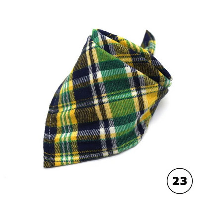 Plaids Kaķis Suns Bandana Mājas kucēns Mīkstas Kokvilnas Bandanas Kabatlakatiņi Šalles Trīsstūrveida pārsēji Aksesuāri kaķēniem kucēniem