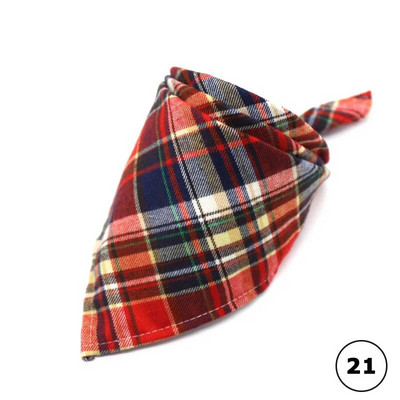 Plaids Kaķis Suns Bandana Mājas kucēns Mīkstas Kokvilnas Bandanas Kabatlakatiņi Šalles Trīsstūrveida pārsēji Aksesuāri kaķēniem kucēniem