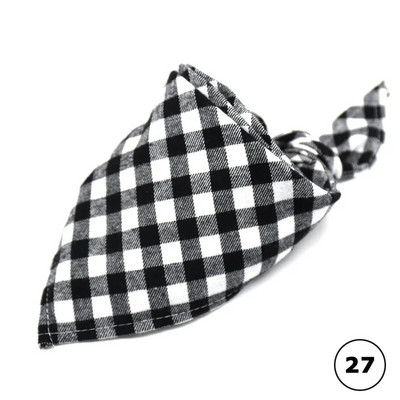 Plaids Kaķis Suns Bandana Mājas kucēns Mīkstas Kokvilnas Bandanas Kabatlakatiņi Šalles Trīsstūrveida pārsēji Aksesuāri kaķēniem kucēniem
