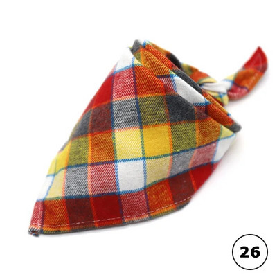 Plaids Kaķis Suns Bandana Mājas kucēns Mīkstas Kokvilnas Bandanas Kabatlakatiņi Šalles Trīsstūrveida pārsēji Aksesuāri kaķēniem kucēniem