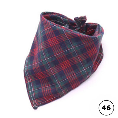 Plaids Kaķis Suns Bandana Mājas kucēns Mīkstas Kokvilnas Bandanas Kabatlakatiņi Šalles Trīsstūrveida pārsēji Aksesuāri kaķēniem kucēniem
