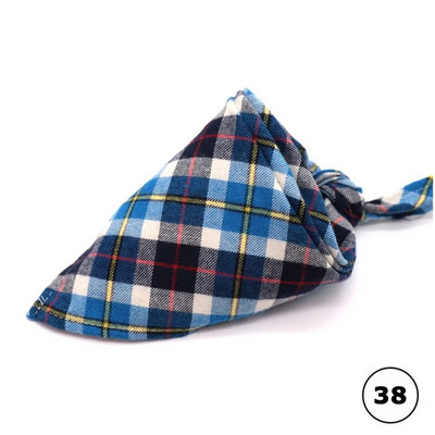 Plaids Kaķis Suns Bandana Mājas kucēns Mīkstas Kokvilnas Bandanas Kabatlakatiņi Šalles Trīsstūrveida pārsēji Aksesuāri kaķēniem kucēniem