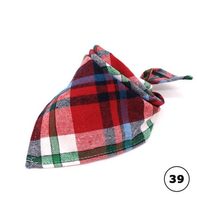 Plaids Kaķis Suns Bandana Mājas kucēns Mīkstas Kokvilnas Bandanas Kabatlakatiņi Šalles Trīsstūrveida pārsēji Aksesuāri kaķēniem kucēniem