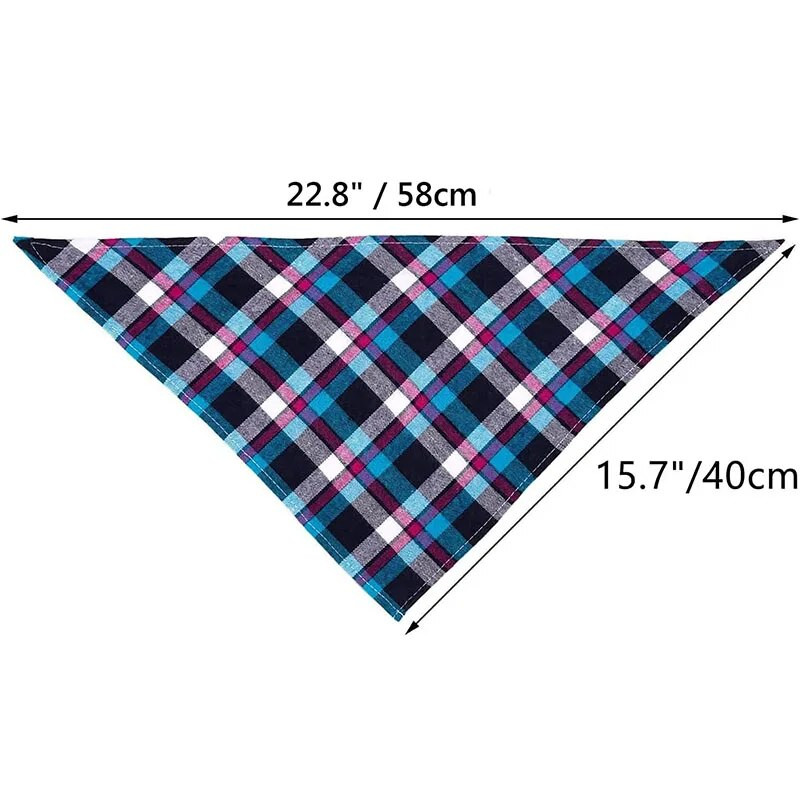 Plaids Kaķis Suns Bandana Mājas kucēns Mīkstas Kokvilnas Bandanas Kabatlakatiņi Šalles Trīsstūrveida pārsēji Aksesuāri kaķēniem kucēniem