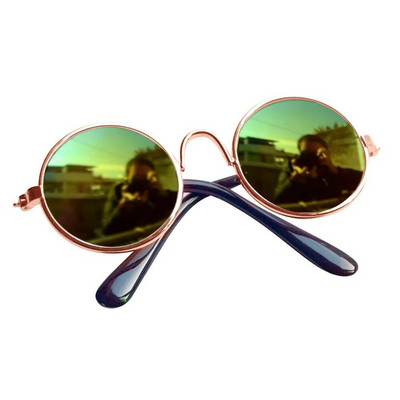 Γυαλιά ηλίου γάτας Προϊόντα κατοικίδιων σκύλων Υπέροχα vintage γυαλιά ματιών με στρογγυλή αντανάκλαση για μικρό σκύλο Φωτογραφίες κατοικίδιων ζώων για γάτα Αξεσουάρ