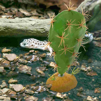 Reptile Tank Plant Reptile Fake Cactus Ornament Hideout Plant Lifelike Cactus ornament