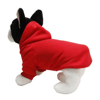 Мека едноцветна качулка за домашни любимци Удобни полиестерни качулки за кучета Пуловер Топла качулка за кучета с качулка Кученце Суичър Зимен