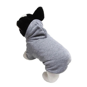 Мека едноцветна качулка за домашни любимци Удобни полиестерни качулки за кучета Пуловер Топла качулка за кучета с качулка Кученце Суичър Зимен