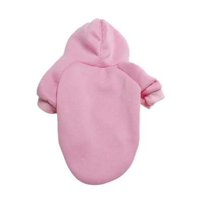 Puha egyszínű kisállat kapucnis pulóver Kényelmes poliészter kutya pulóver Meleg kutya kapucnis kiskutya kabát Téli pulóver