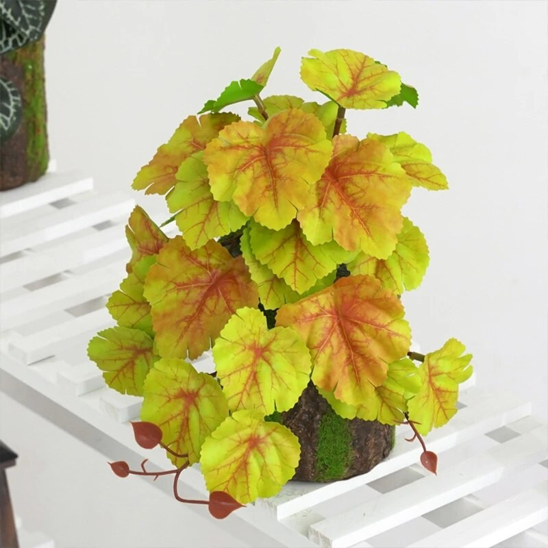 Terráriumi növények mesterséges növény hüllőknek, kétéltűeknek, tartályos háziállatok élőhelyének díszítésére, 10 levélre