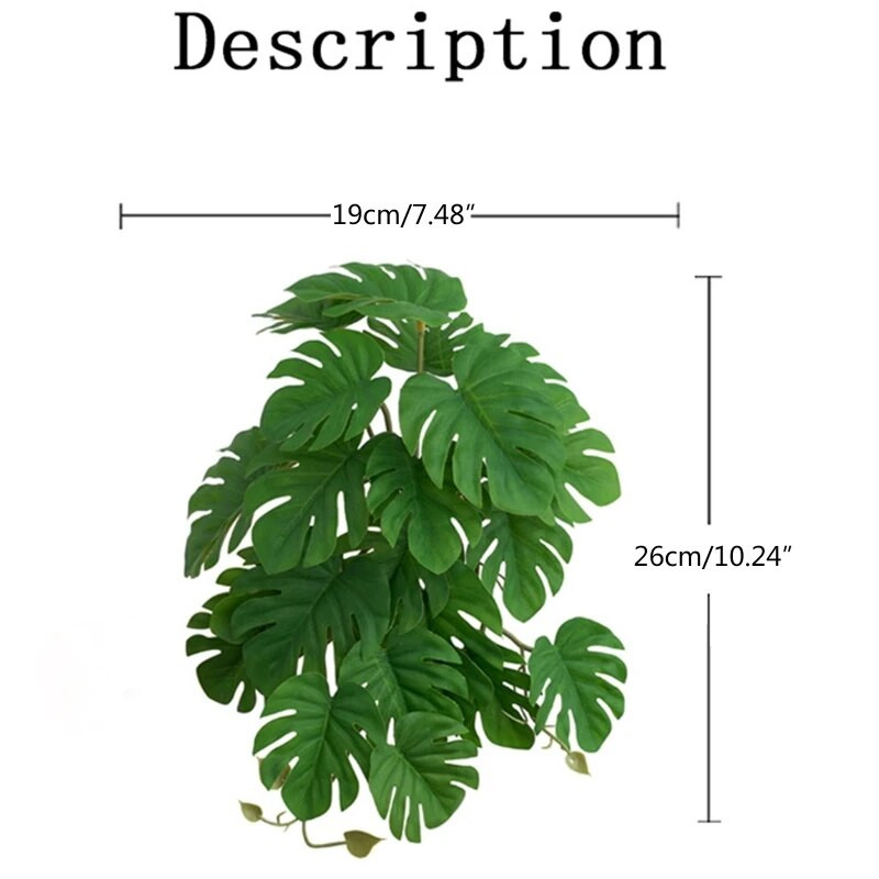 Terráriumi növények mesterséges növény hüllőknek, kétéltűeknek, tartályos háziállatok élőhelyének díszítésére, 10 levélre