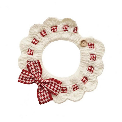 Jauka kaķa kakla siksna ar mežģīņu dizaina bantītes rotājumu, mīksta, ērta mājdzīvnieka kaklasiksna ar pogām kaķiem