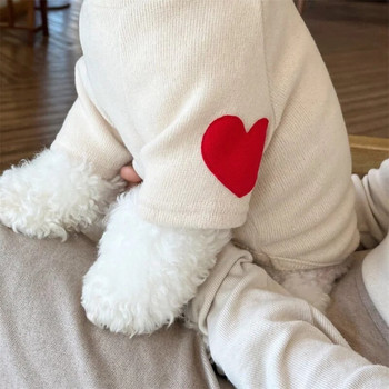 Cute Heart Dog Ρούχα Καθαρής σχεδίασης Γάτα με κουκούλα σκύλου Φθινοπωρινό χειμωνιάτικο μπουφάν για σκύλους Puppy Chihuahau Ένδυση για κατοικίδια Ropa Perro Pug