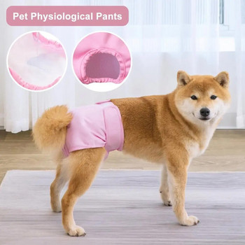 Pet Physiological Παντελόνι Πάνα Υγιεινής που πλένεται Γυναίκα για Μικρό Συλλό σκυλάκι Σορτς Κουτάβι Εσώρουχα Κοντή πάνα Εσώρουχα για κατοικίδια